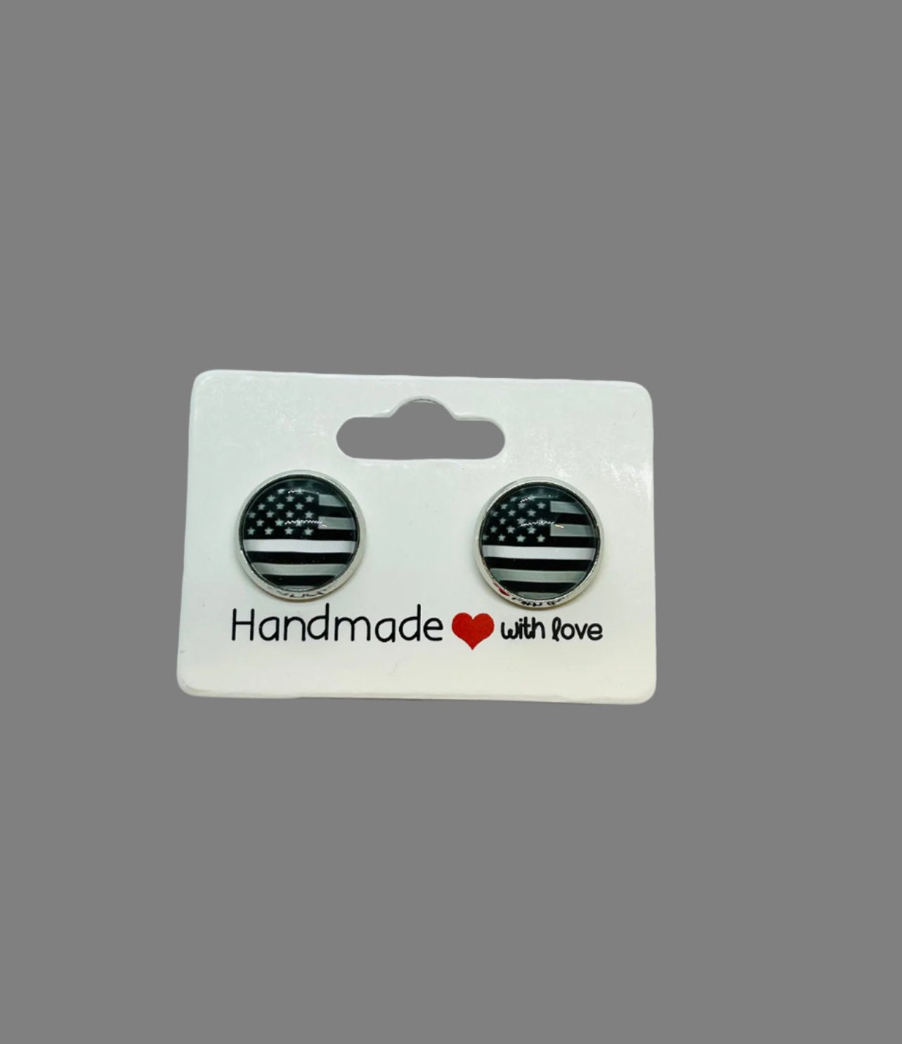 Silver Gray Line Support Earrings