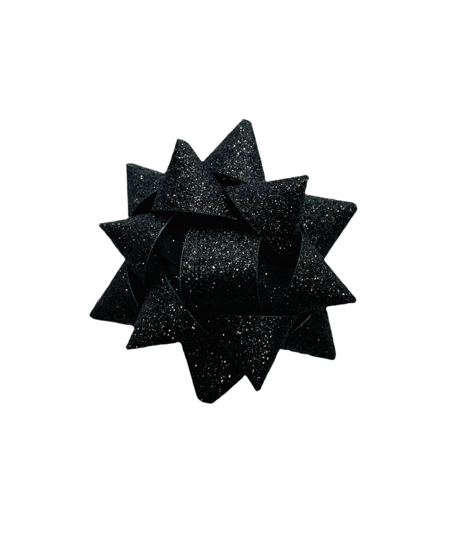 Black Glitter Present Hair Bow