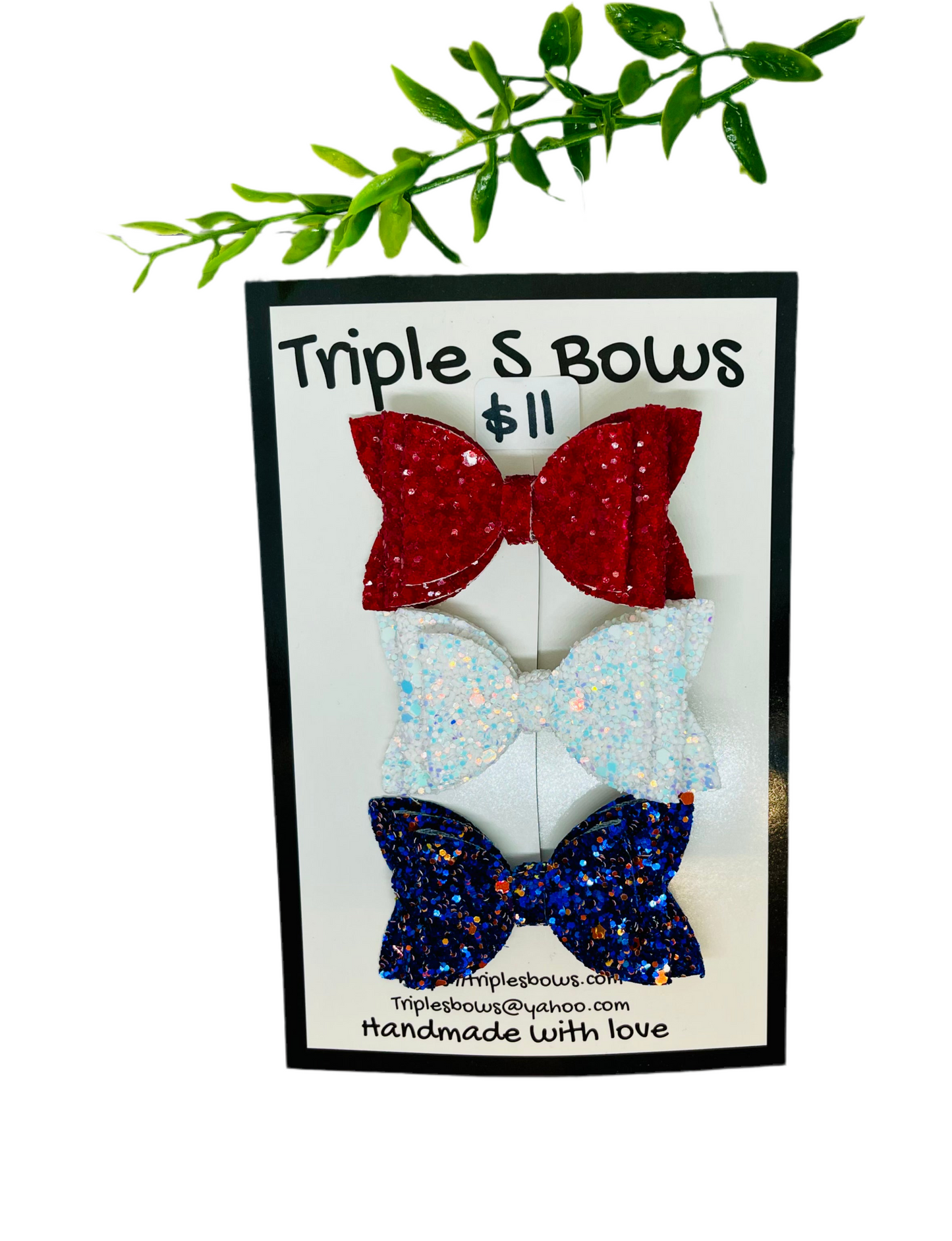 Patriotic Piggy Tail Bows