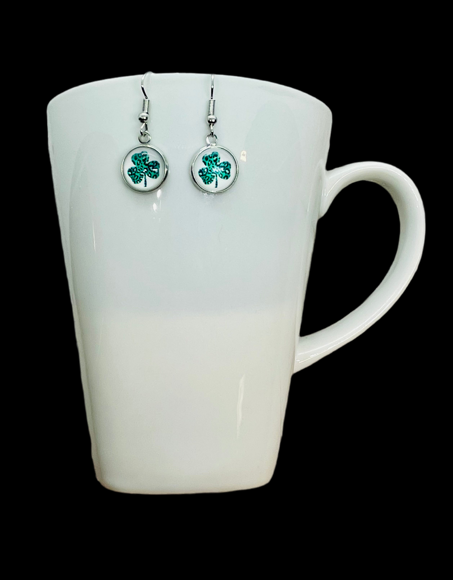 Leopard Shamrock Dangle Earrings