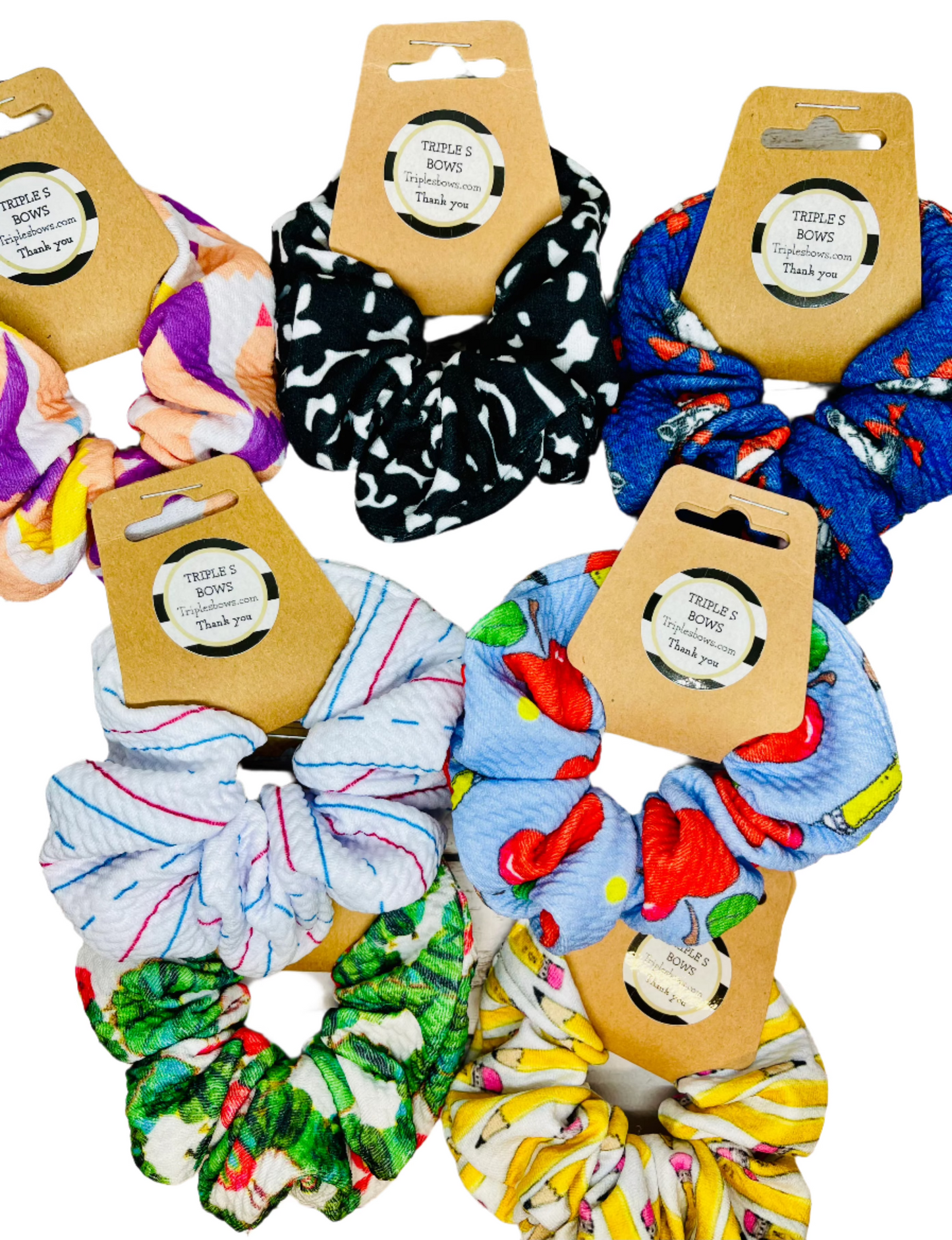 School Themed Scrunchies