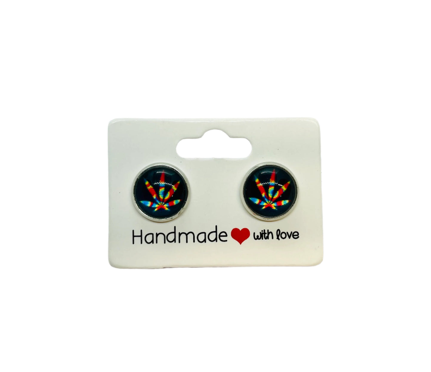 Tie Dye Pot Leaf Earrings