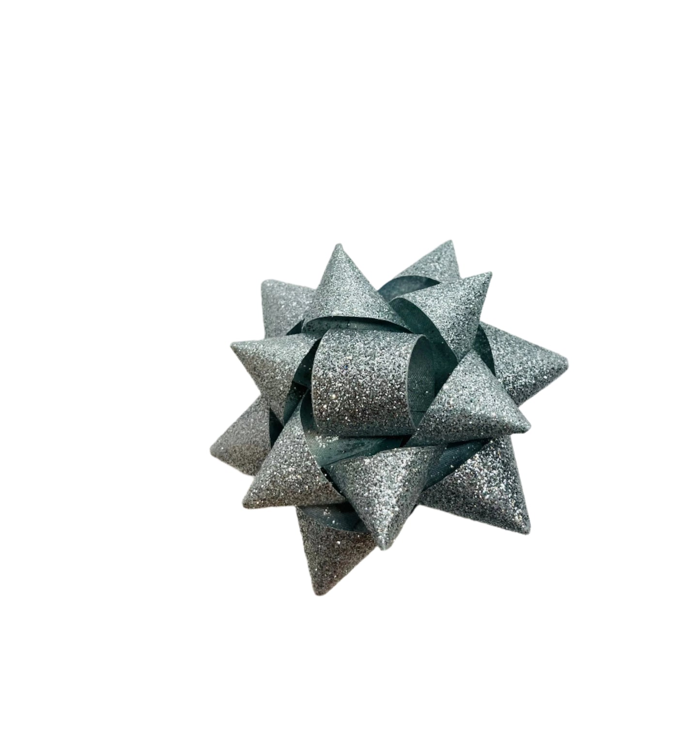 Silver Glitter Present Hair Bow