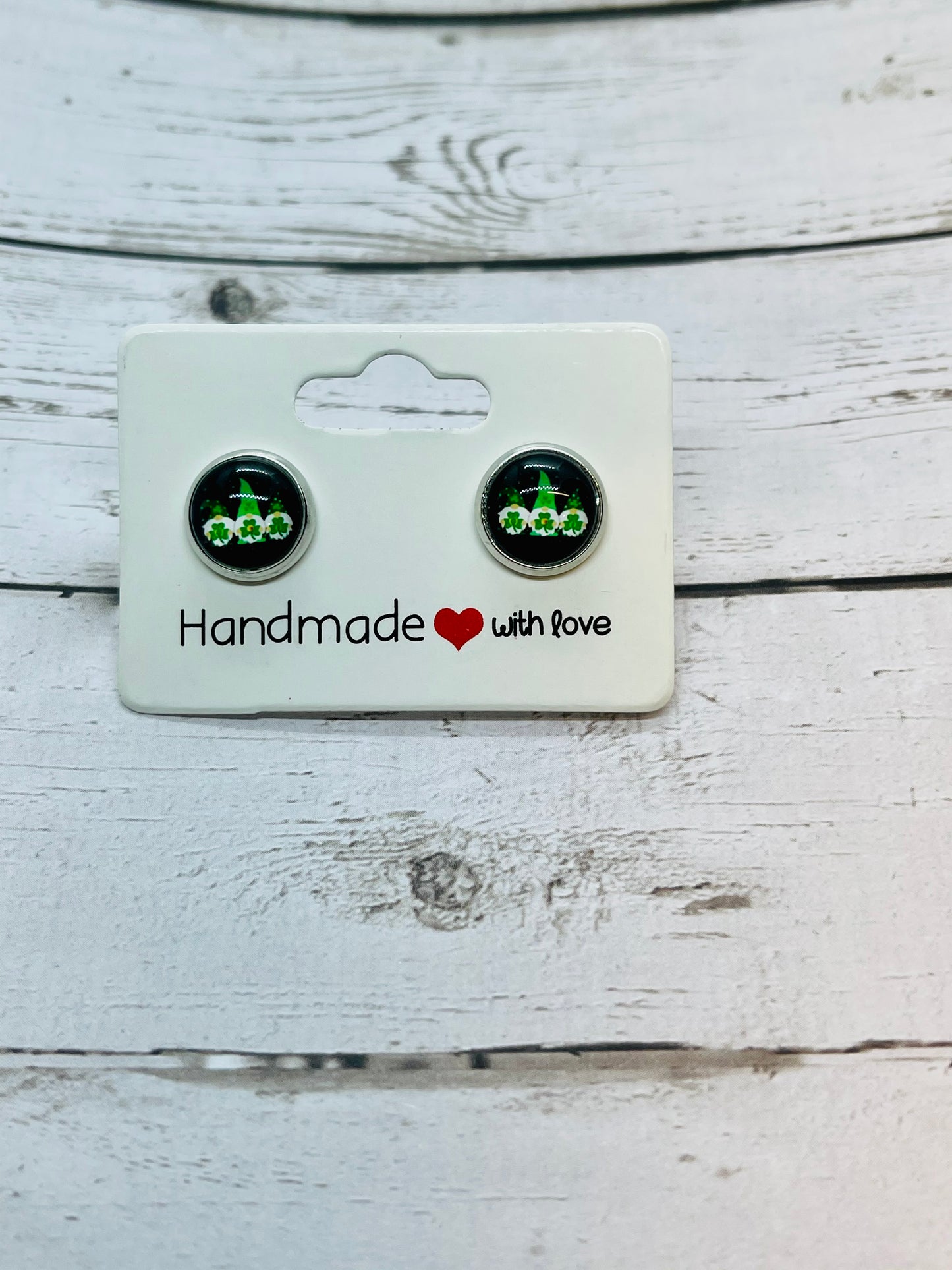 Shamrock Gnomes 10mm Earrings