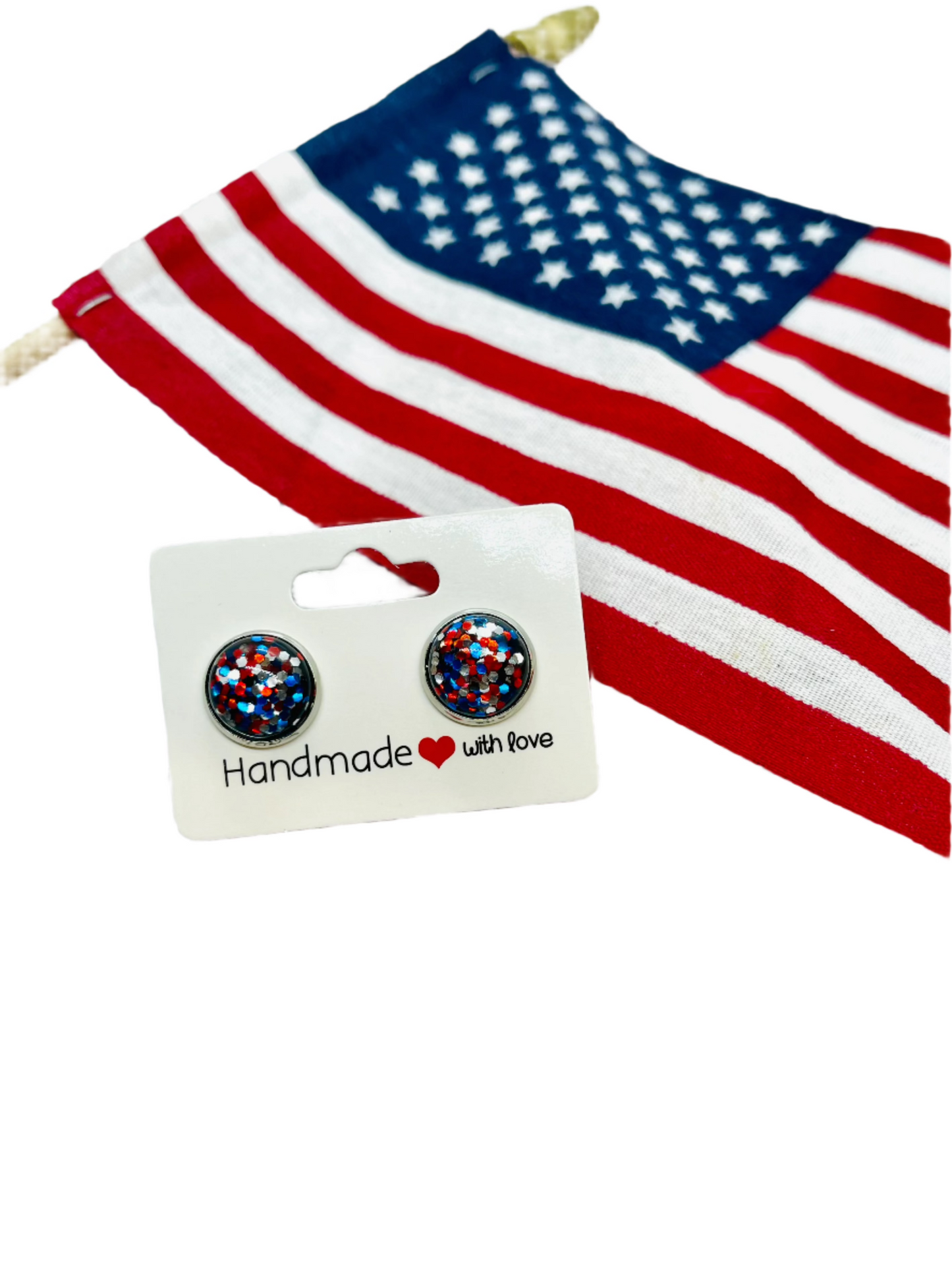 Patriotic Glitter Earrings