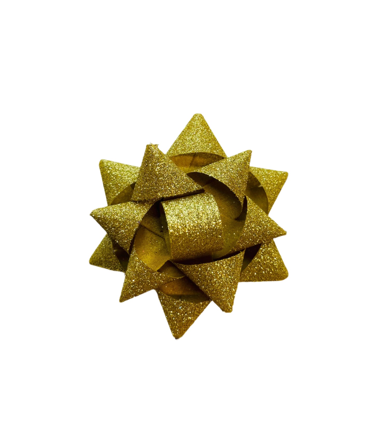 Gold Glitter Present Hair Bow
