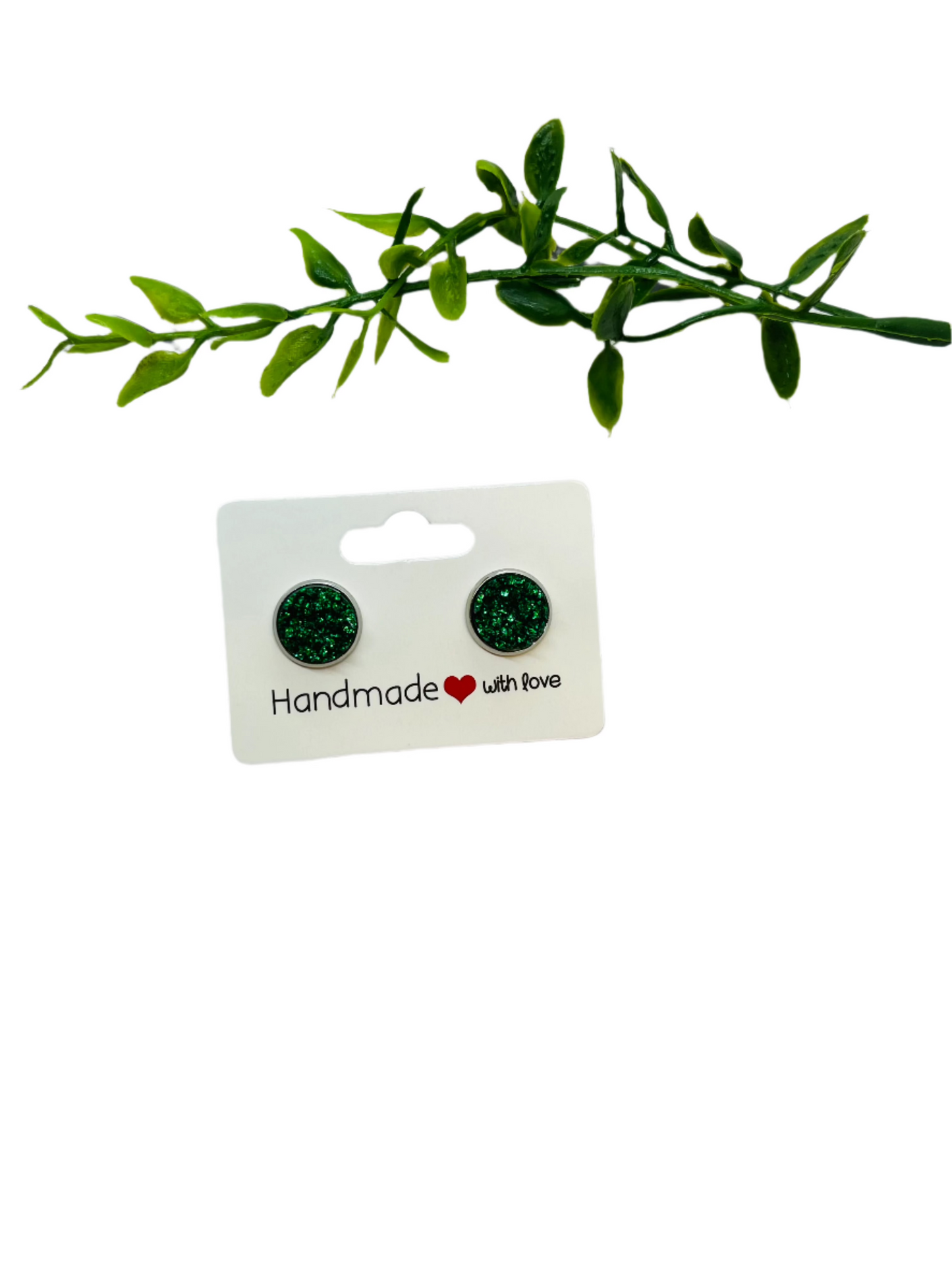 Evergreen 10mm Druzy Earrings
