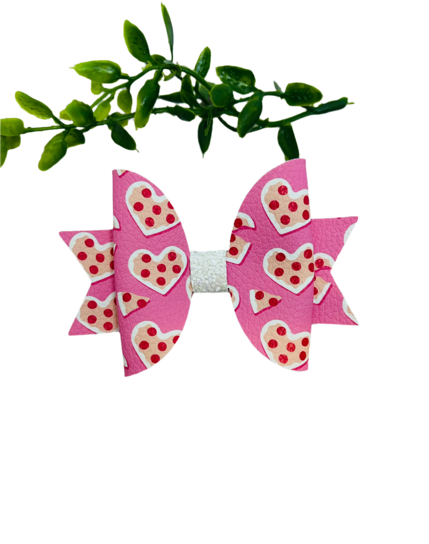 Heart Pizza Pink Bow