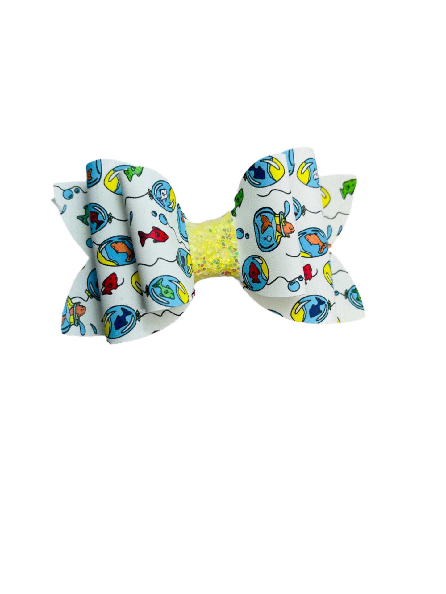Colorful Fishes In Dishes Bow