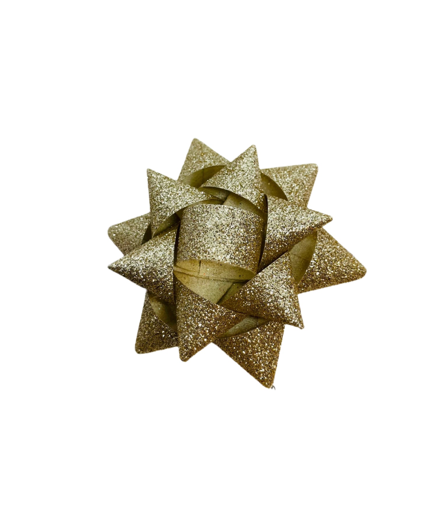 Light Gold Glitter Present Hair Bow