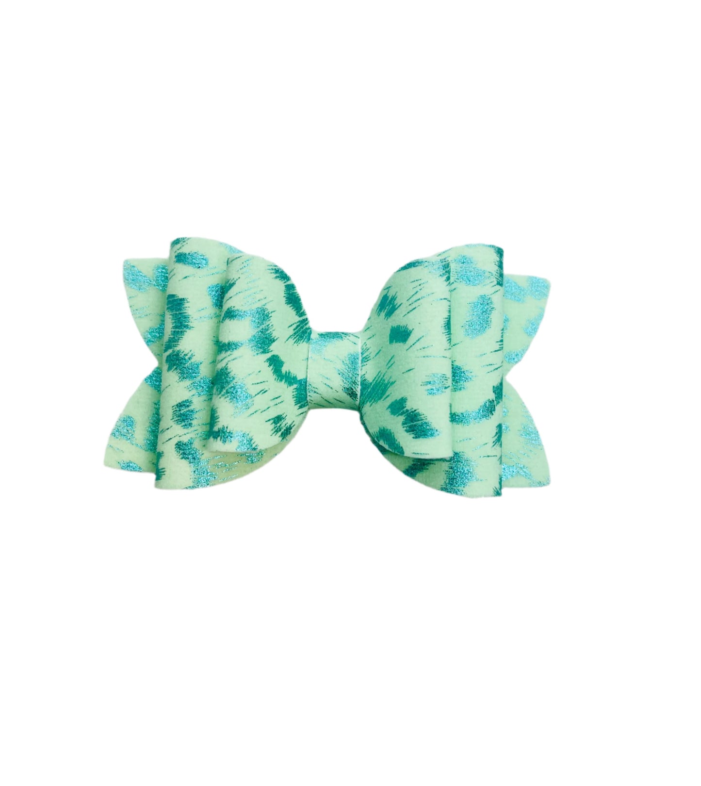 Mint Leopard Bow