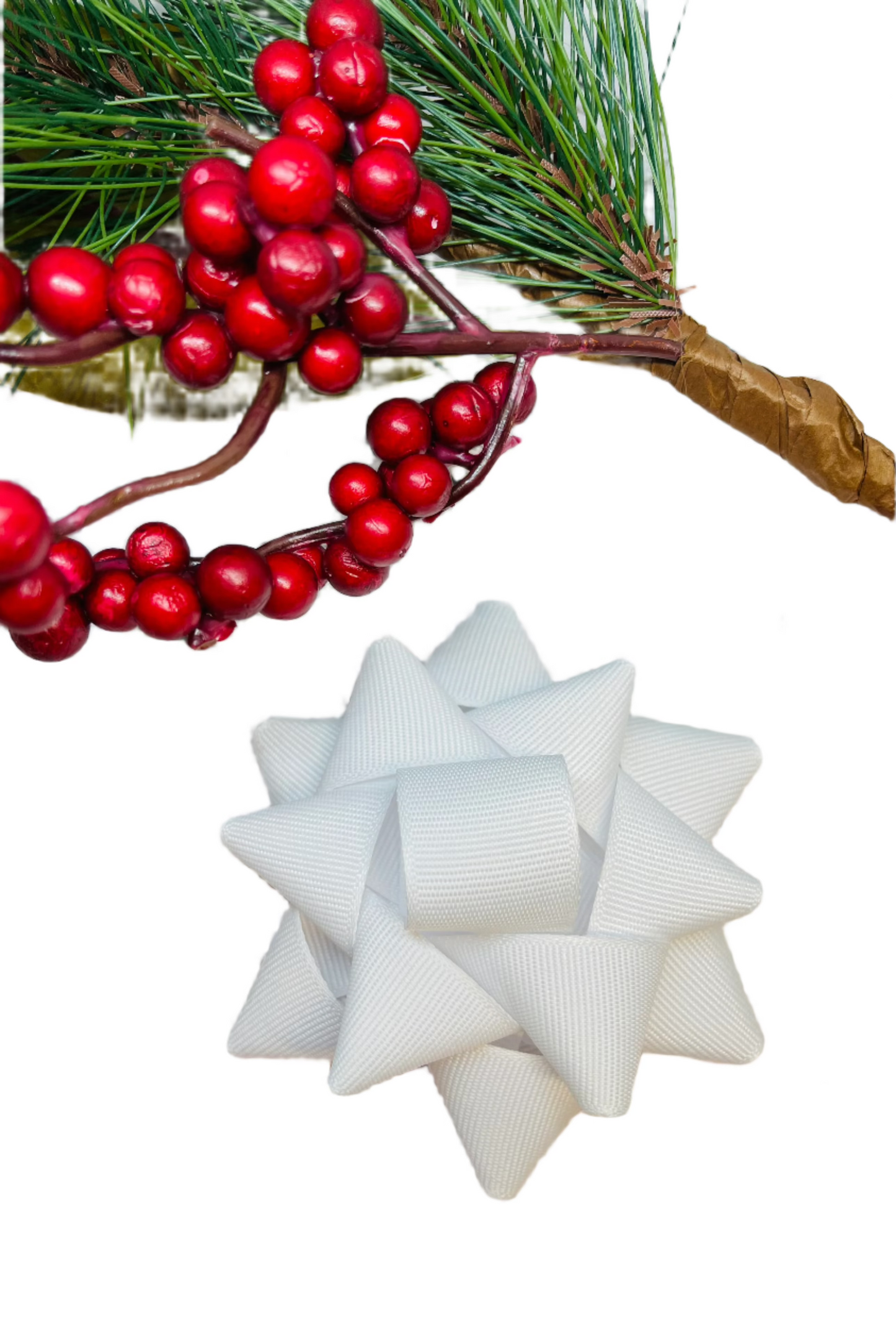 White Present Hair Bow