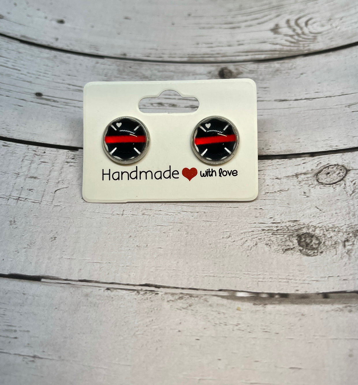 Red Line Support Earrings