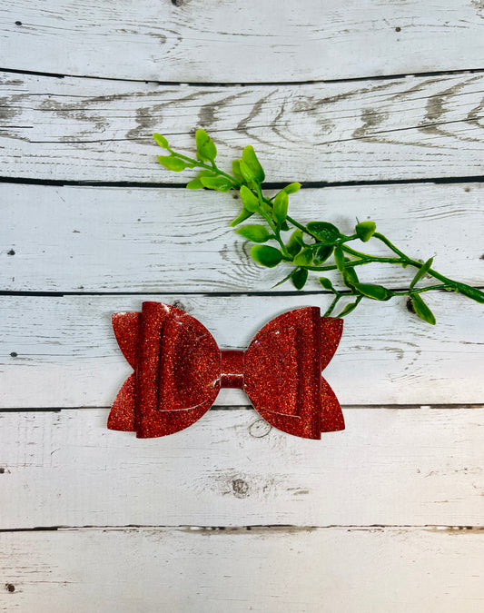 Patent Red Lipstick Bow