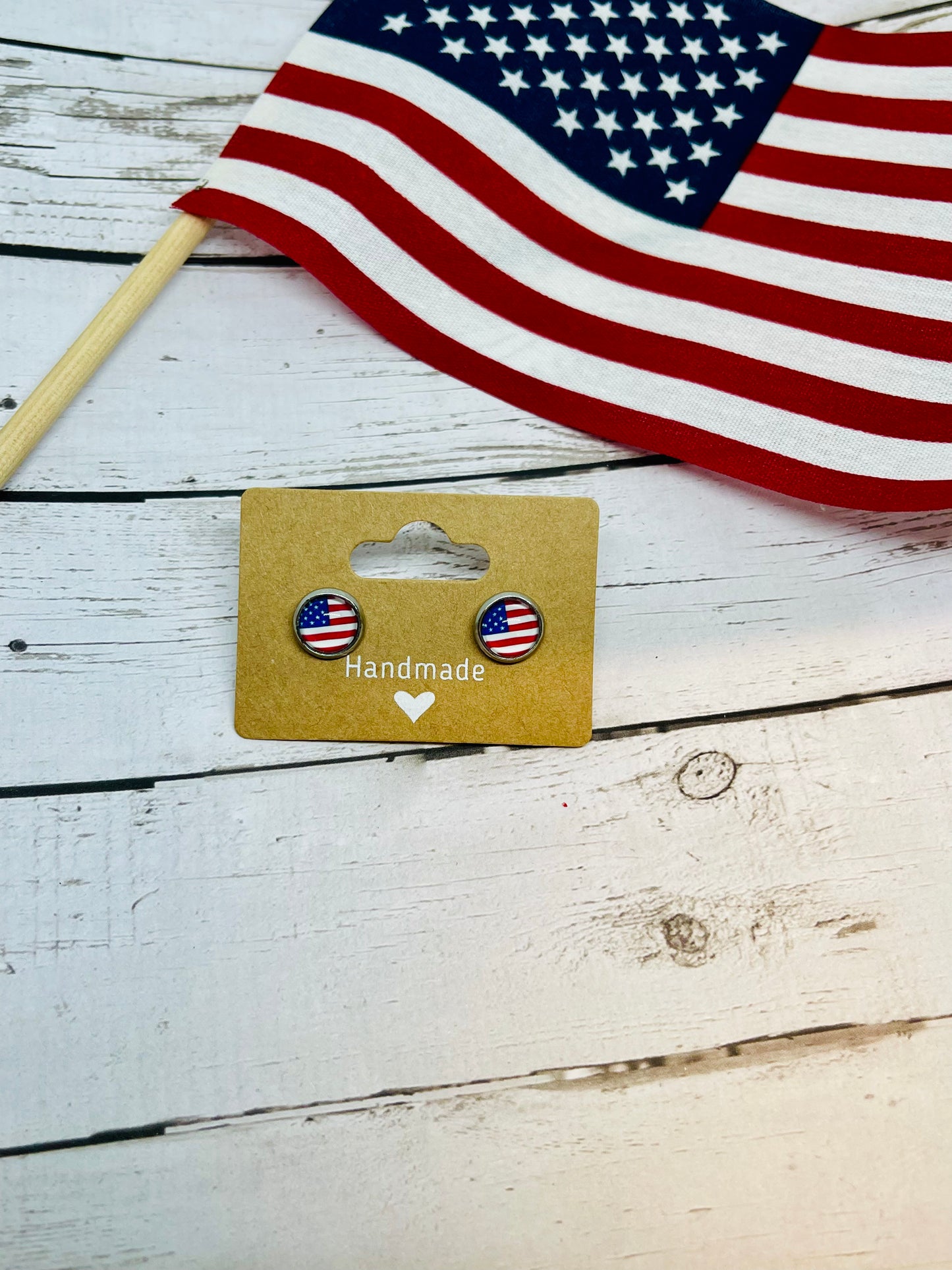 8mm Flag Earrings