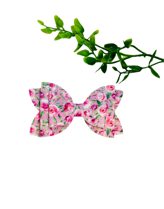 Pink Floral Bow