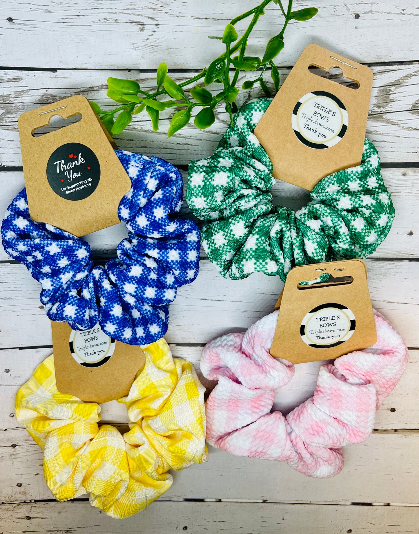 Gingham Scrunchies