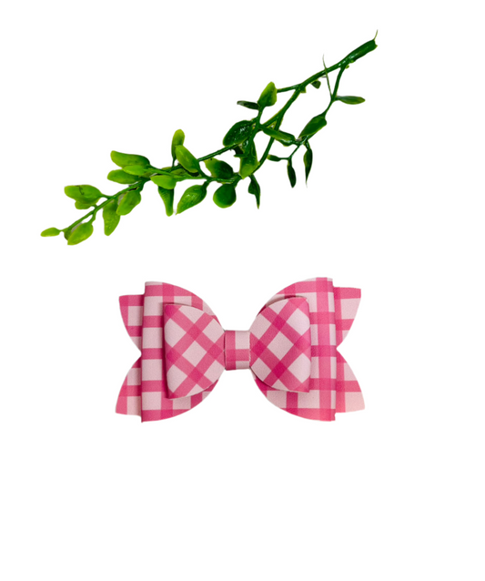 Pink Windowpane Bow