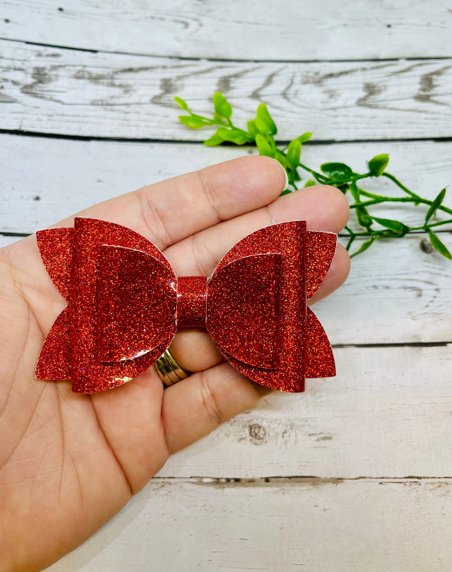 Patent Red Lipstick Bow