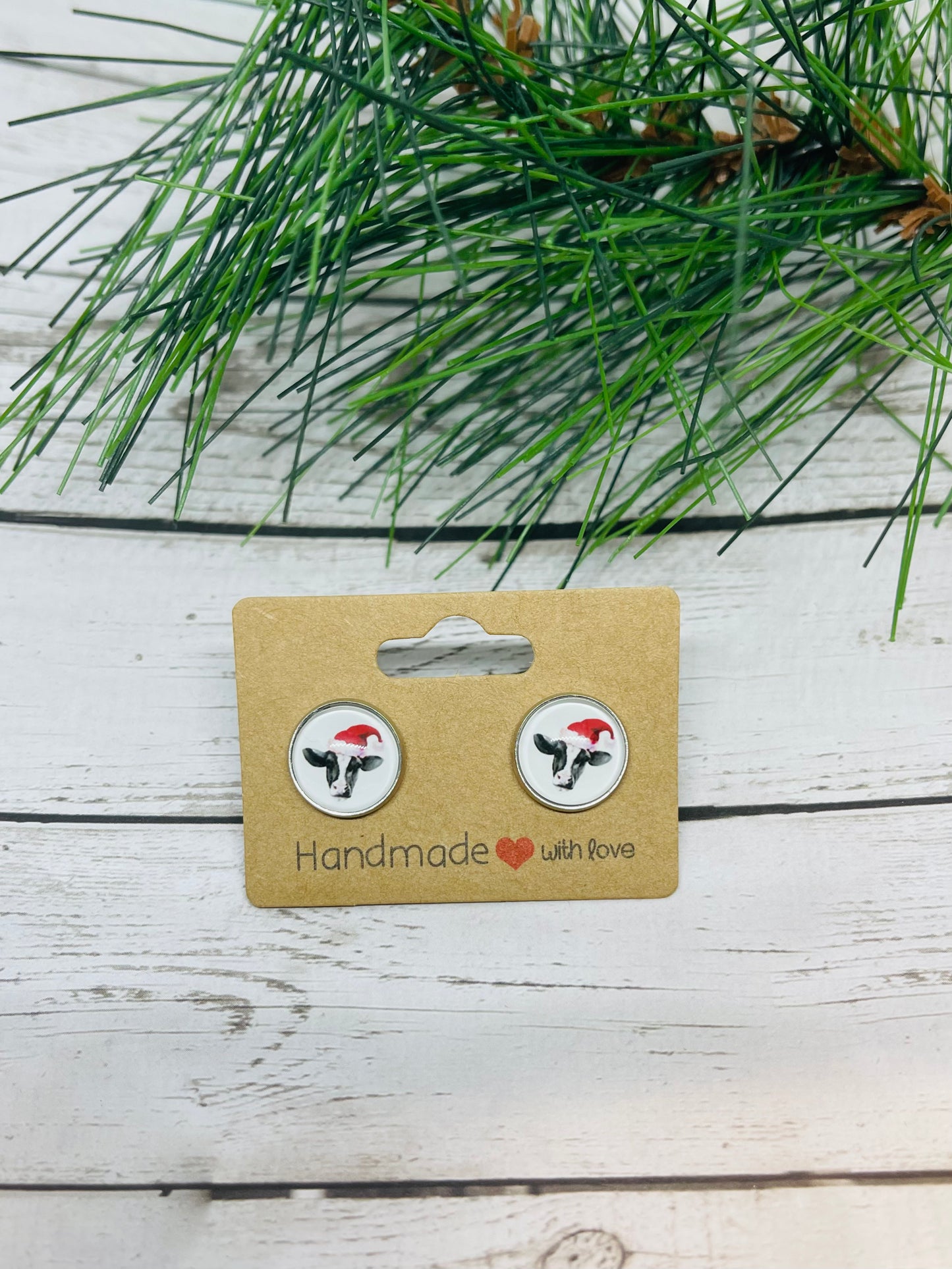 Christmas Cow Earrings