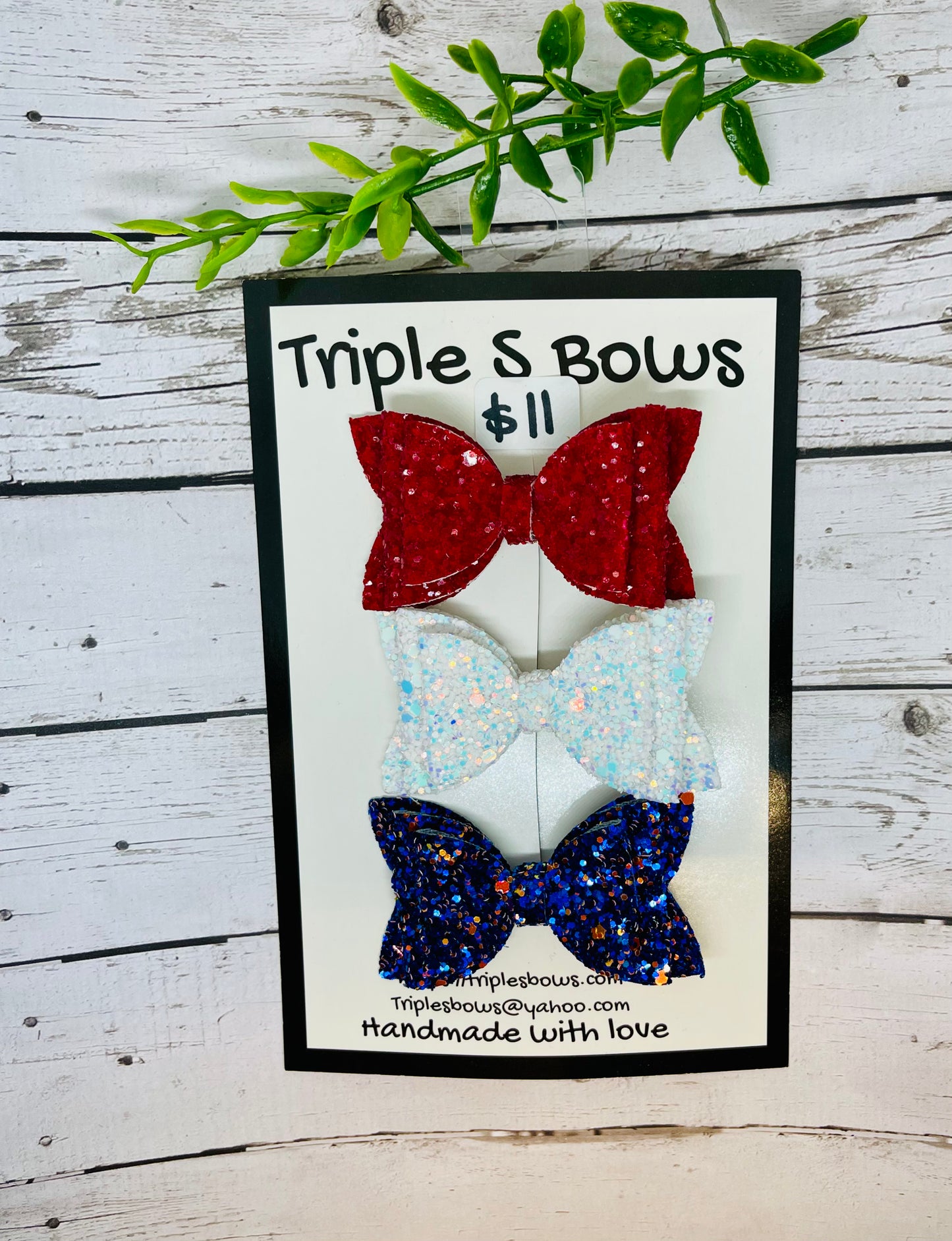 Patriotic Piggy Tail Bows