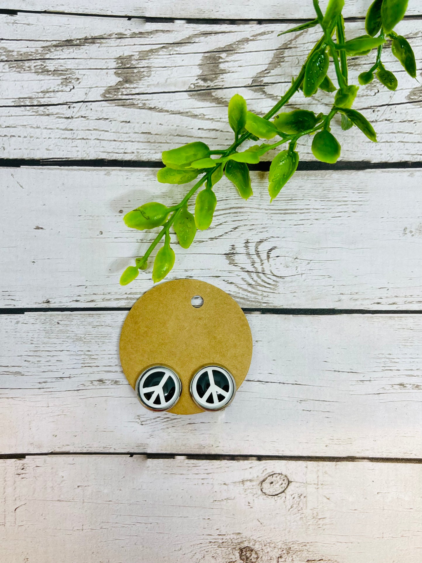 Peace Sign Clip on Earrings