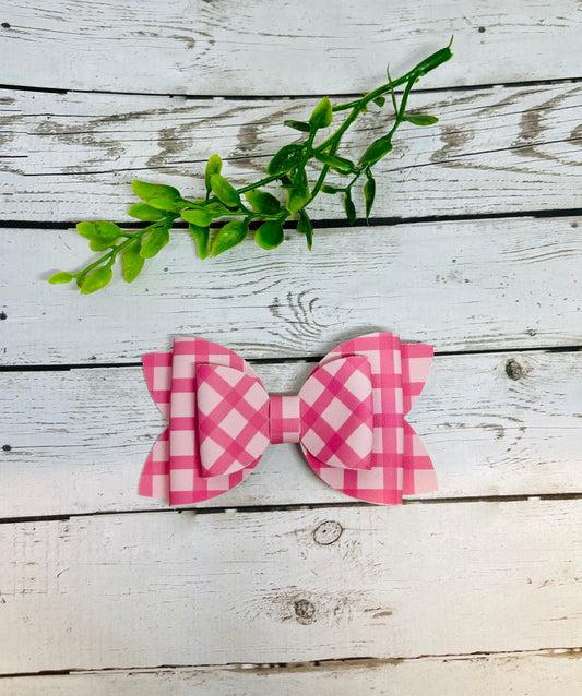 Pink Windowpane Bow