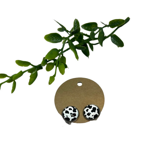 Cow-Print Clip on Earrings