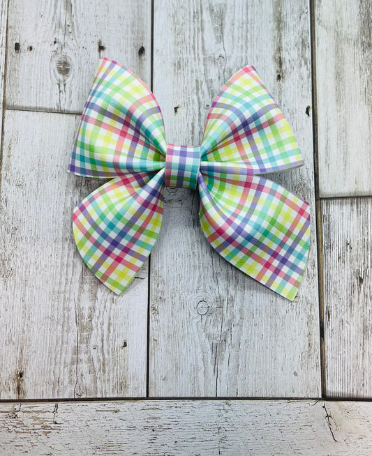 Pastel Plaid Bow