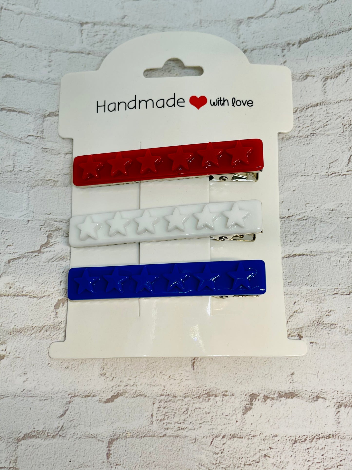 Red, White, & Blue Acrylic Star Clips