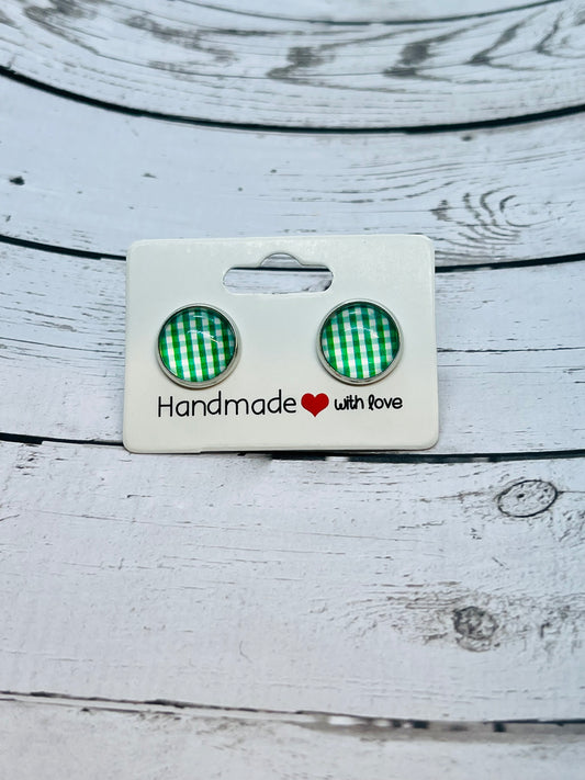 St. Patty’s Perfect Green Plaid Earrings