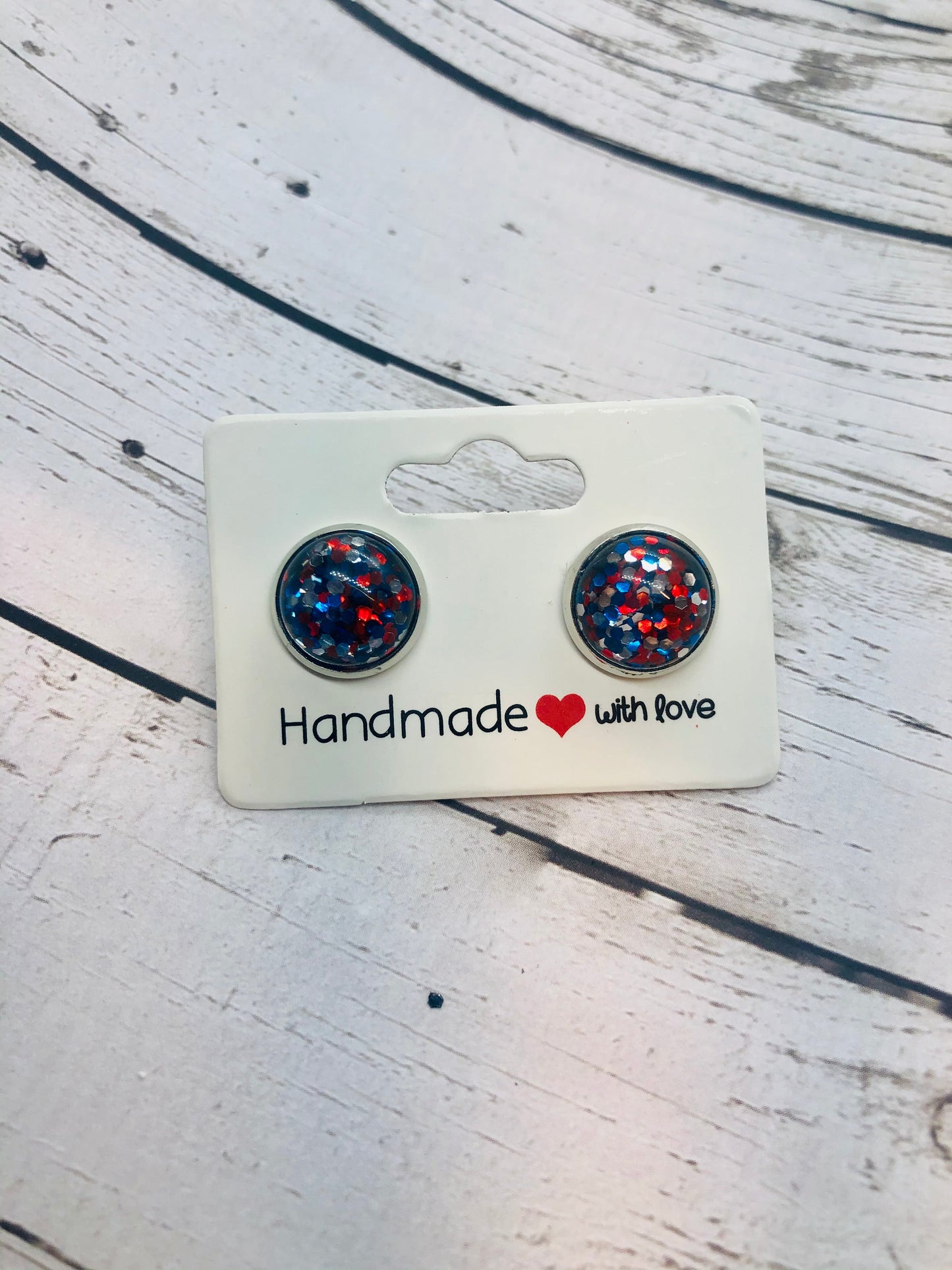 Patriotic Glitter Earrings