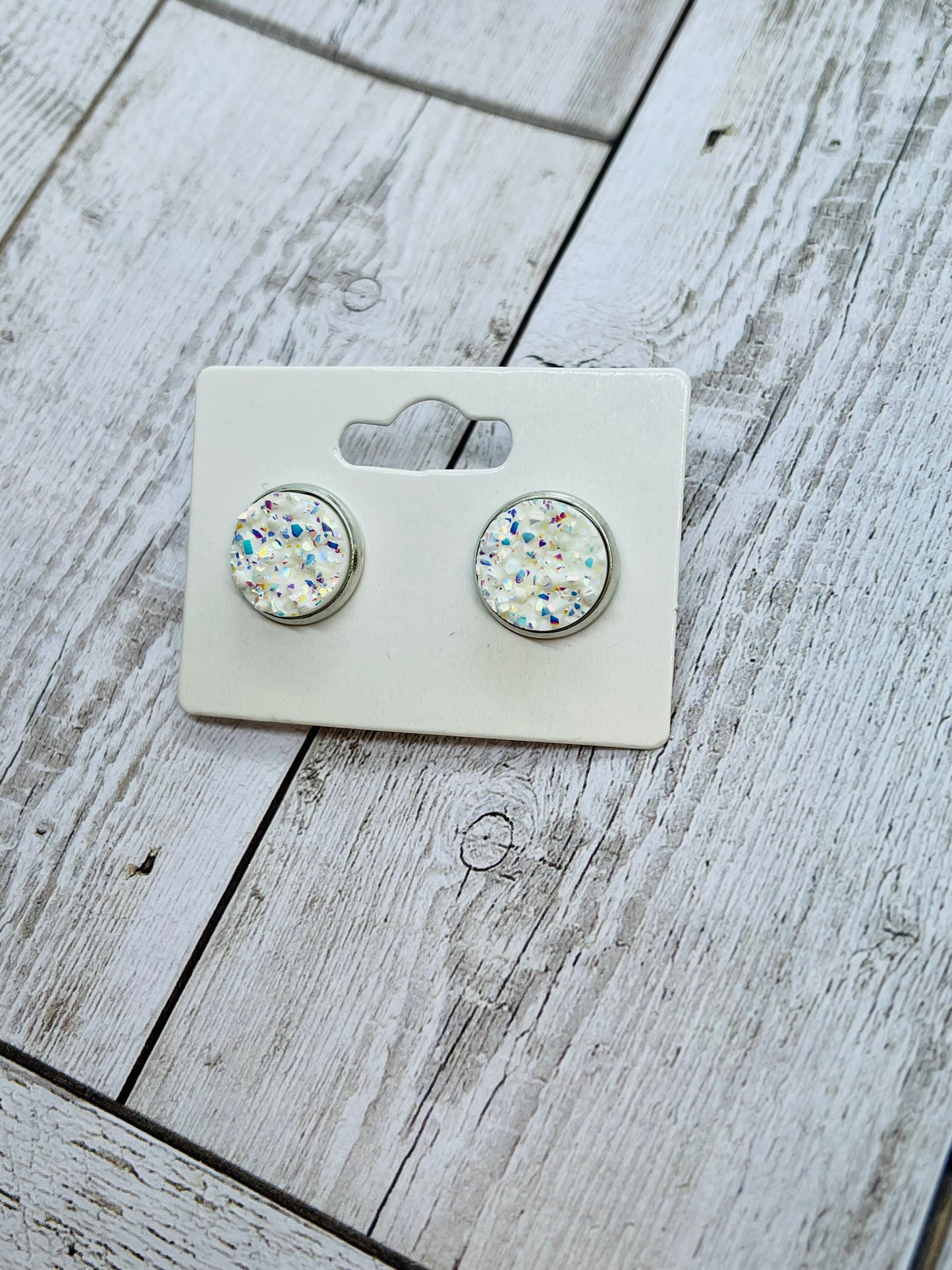 White Ice Druzy Earrings