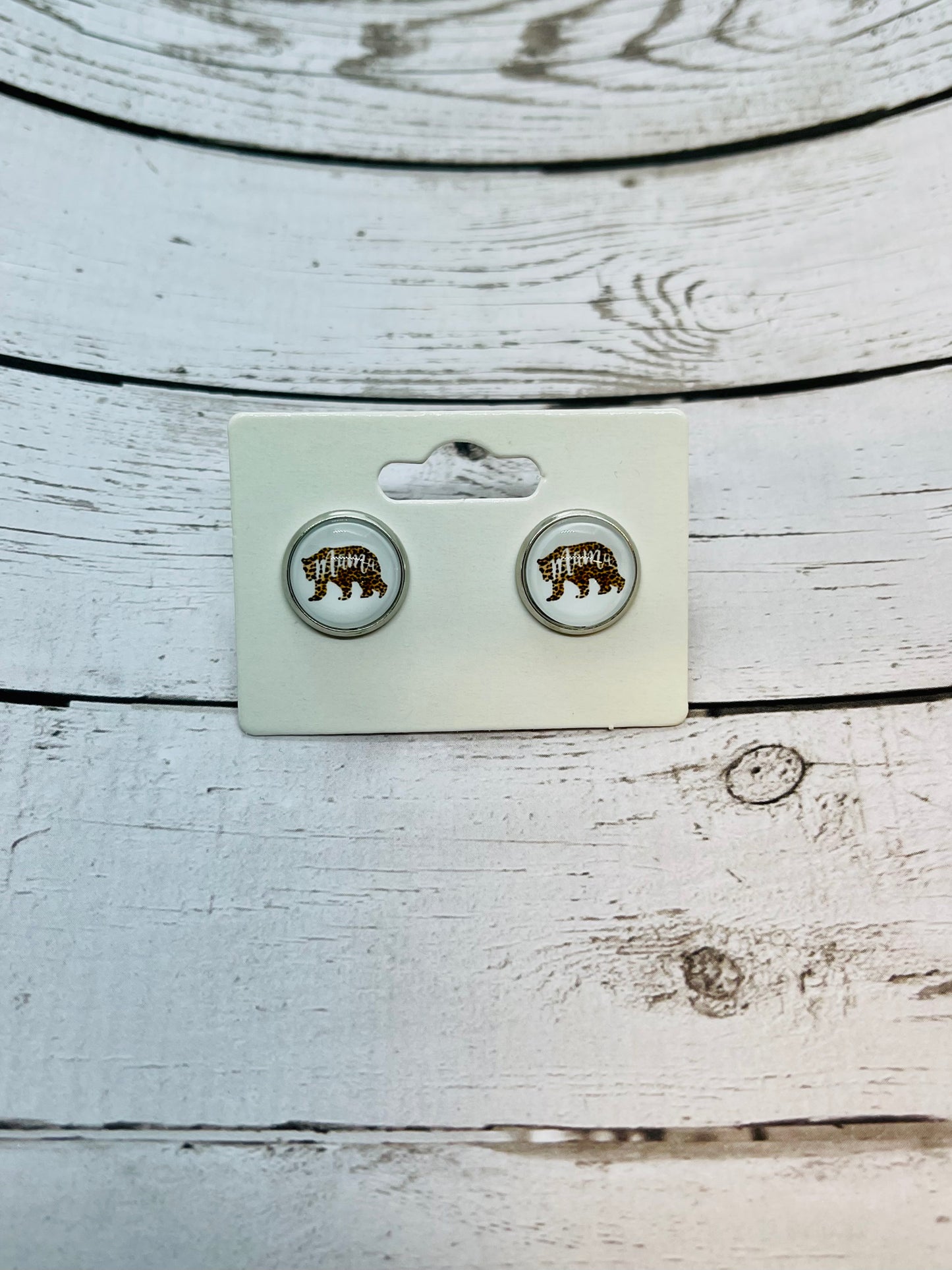 Leopard Bear Mama Earrings