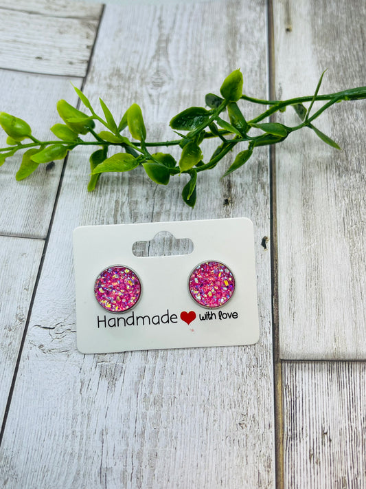 Pink Ice Druzy Earrings