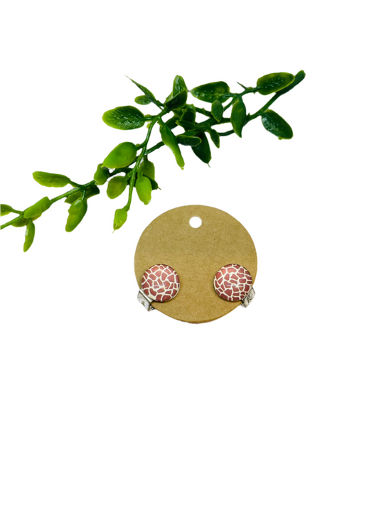 Giraffe Print Clip on Earrings