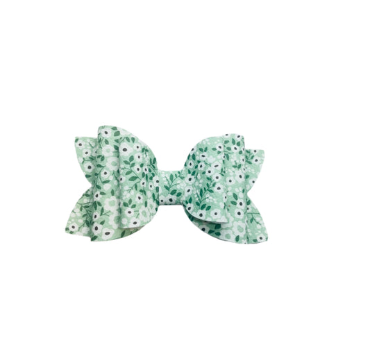 Mint Floral Bow